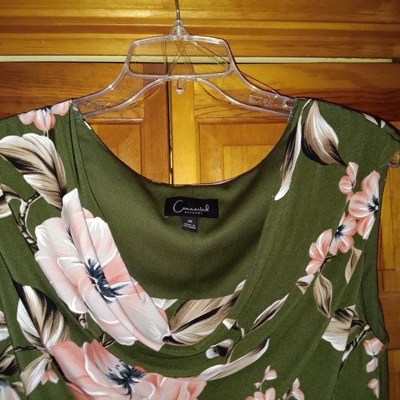 *PD* NWOT Connected Apparel Women's Sleeveless Cowl Neck Printed Dress, size 10 - Picture 4 of 8